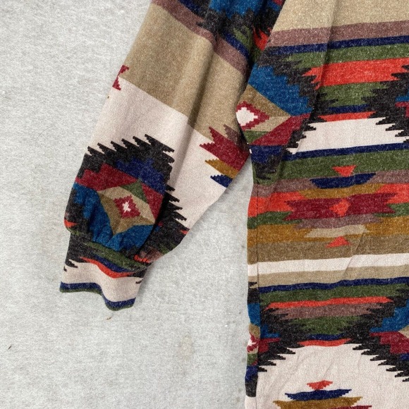 Lovelyn First Love Aztec Sweater Dress Women MED Cowl Neck Dolman Balloon Sleeve - Picture 4 of 15